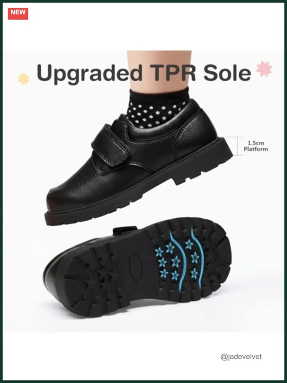 Kids Moc Toe Loafers with Hook & Loop Closure, Flexible Sole, Anti-Collision